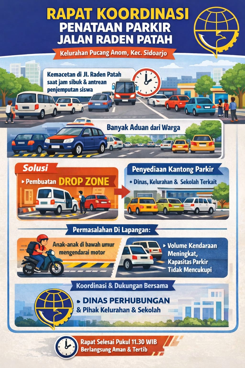 Demi Kelancaran Lalu Lintas, Dishub Sidoarjo Evaluasi Parkir di Jalan Raden Patah